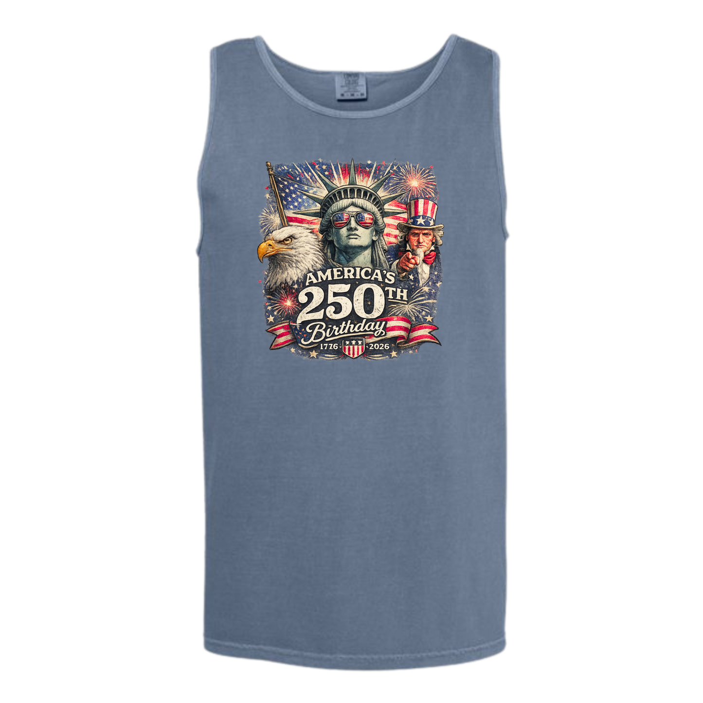America's 250th Birthday - Comfort Colors - Unisex Tank - Neutral Colors & Blues