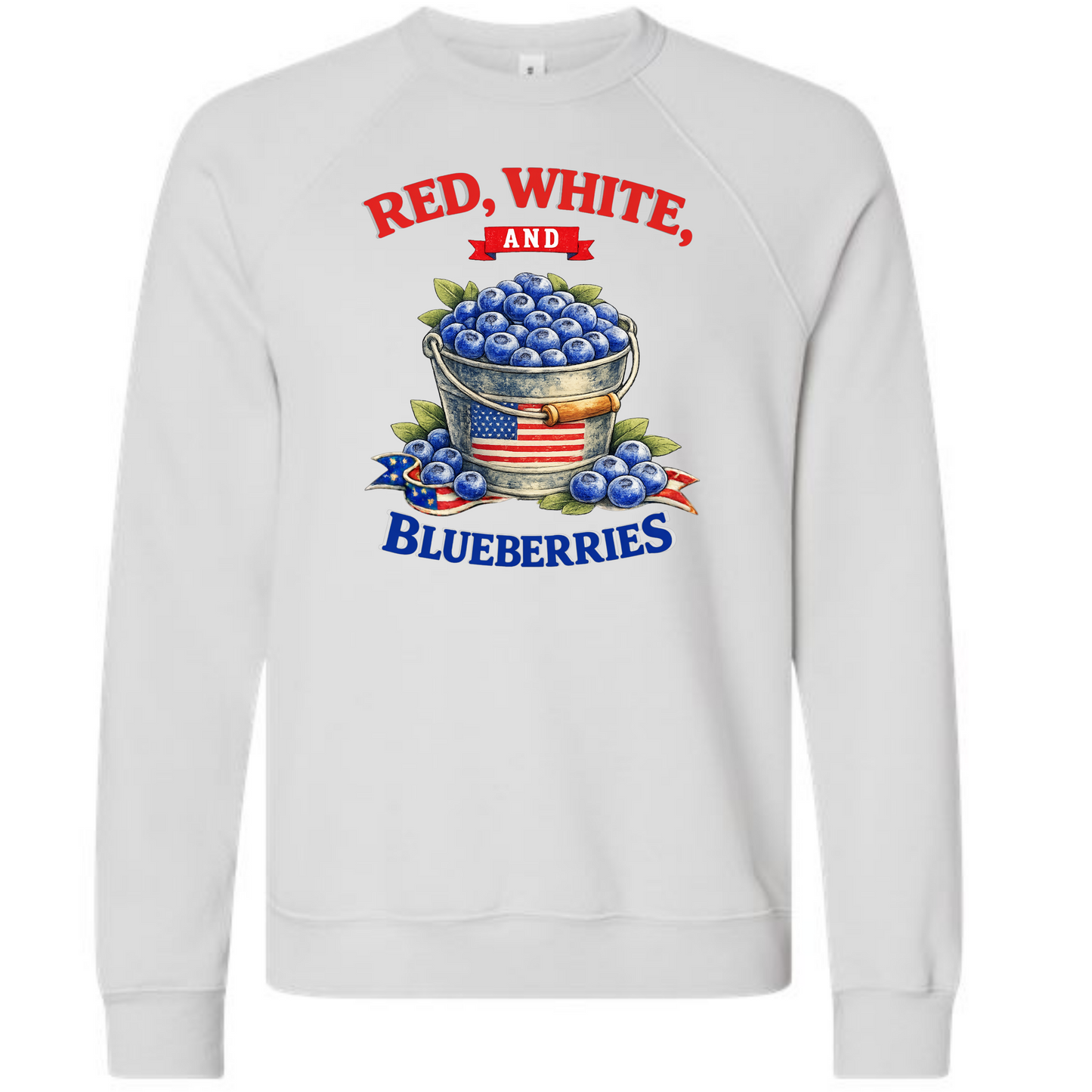 Red, White, And Blueberries - Sponge Fleece Raglan Sweatshirt - Assorted Colors