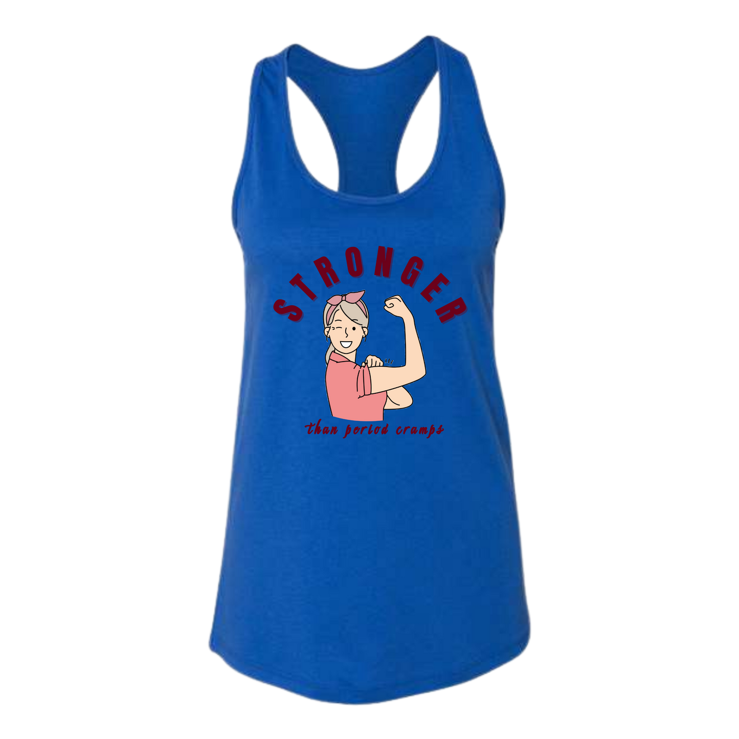 Stronger Than Period Cramps - Bella+Canvas - Women's Jersey Racerback Tank