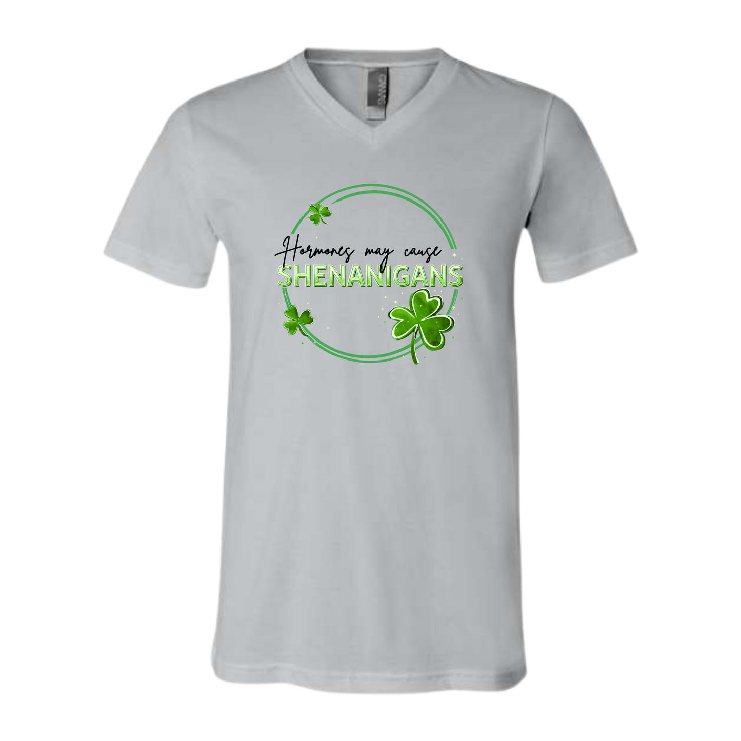 Hormones May Cause Shenanigans - Bella+Canvas - Unisex V-Neck - Neutral Colors