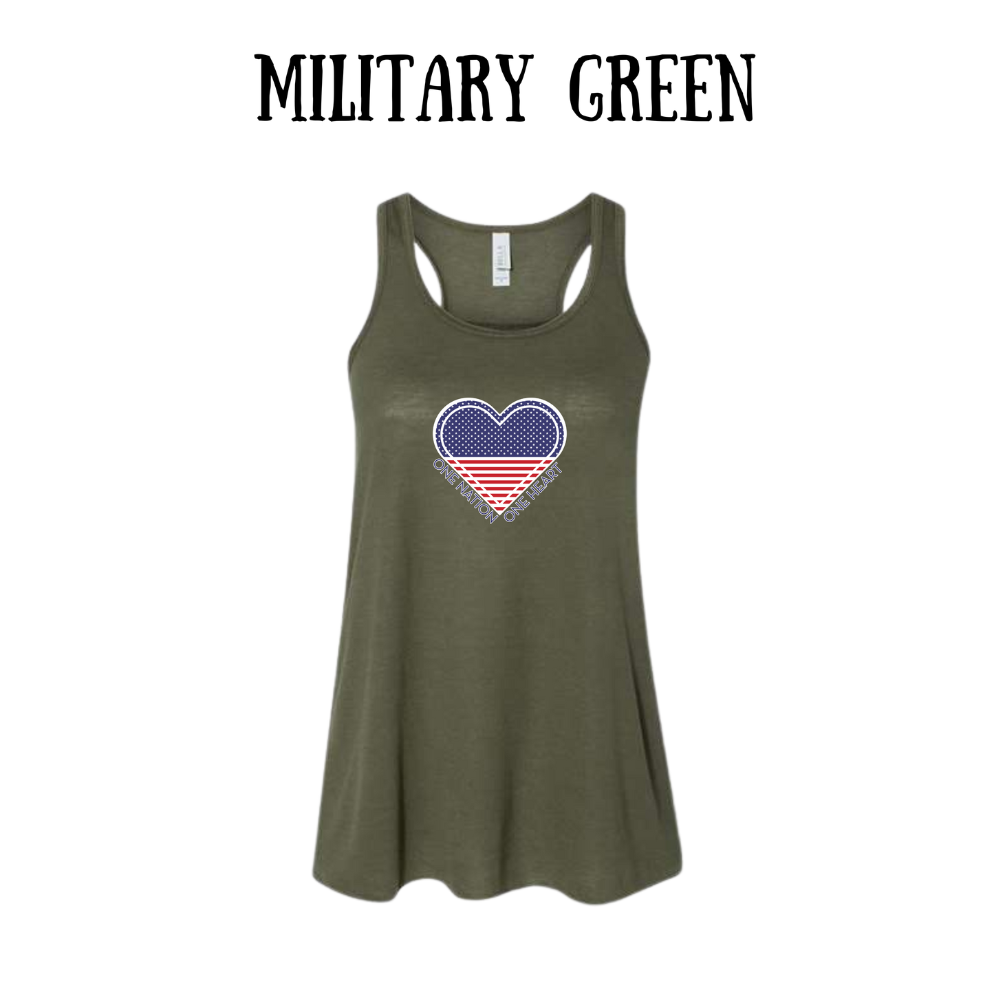 PP - One Nation One Heart - Women's Flowy Racerback Tank