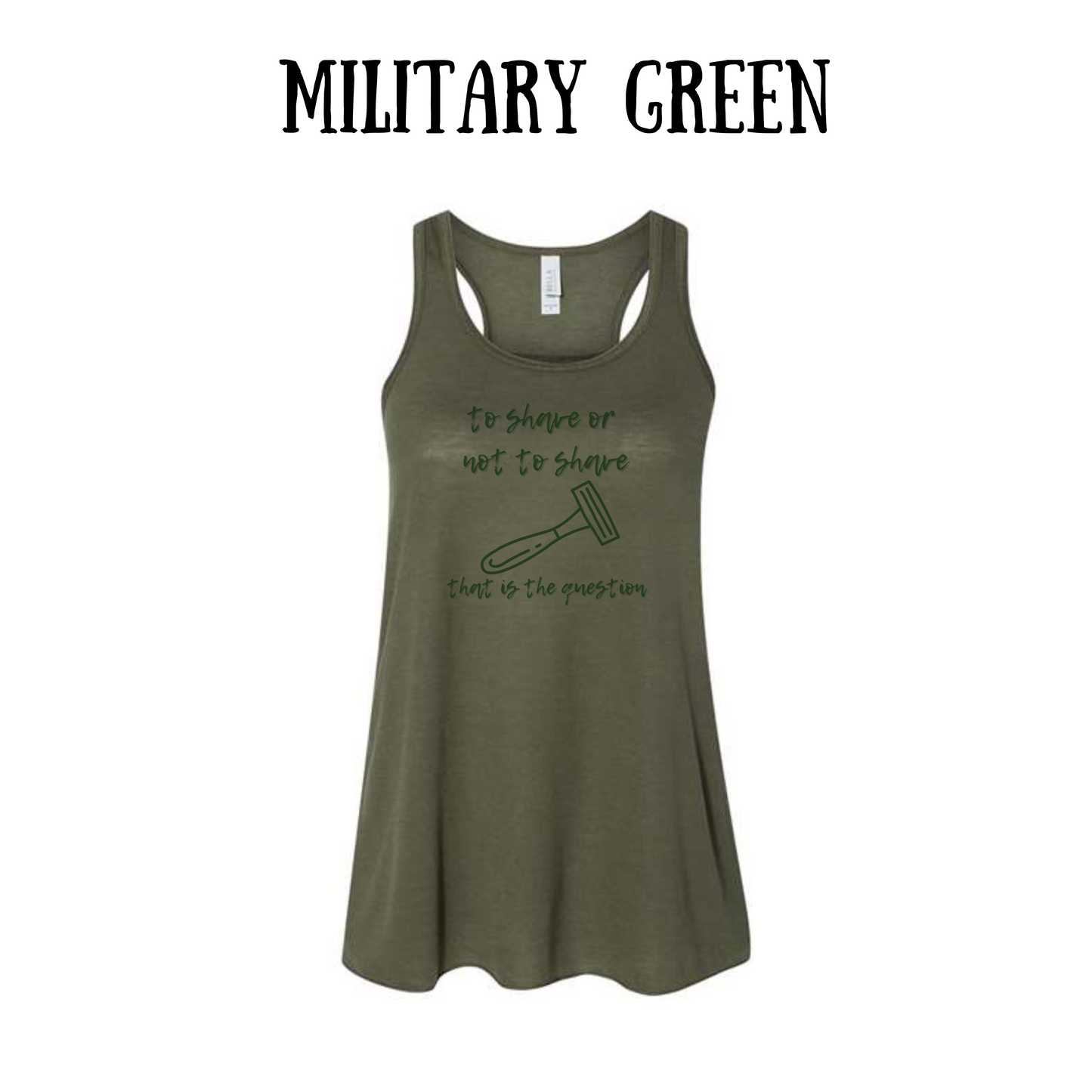 to shave or not to shave - women's flowy racerback tank