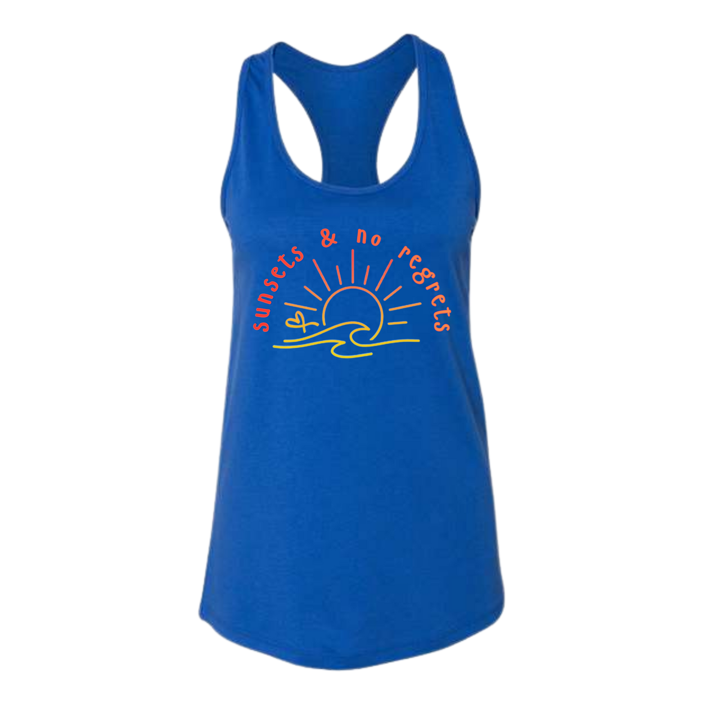 Sunsets & No Regrets - Bella+Canvas - Women's Jersey Racerback Tank
