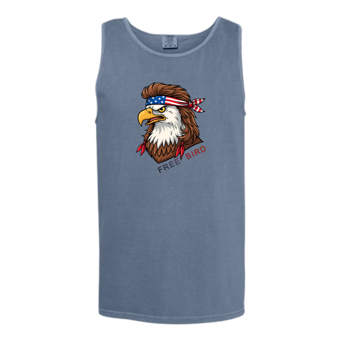 Rockin Free Bird - Comfort Colors - Unisex Tank - Neutral Colors & Blues