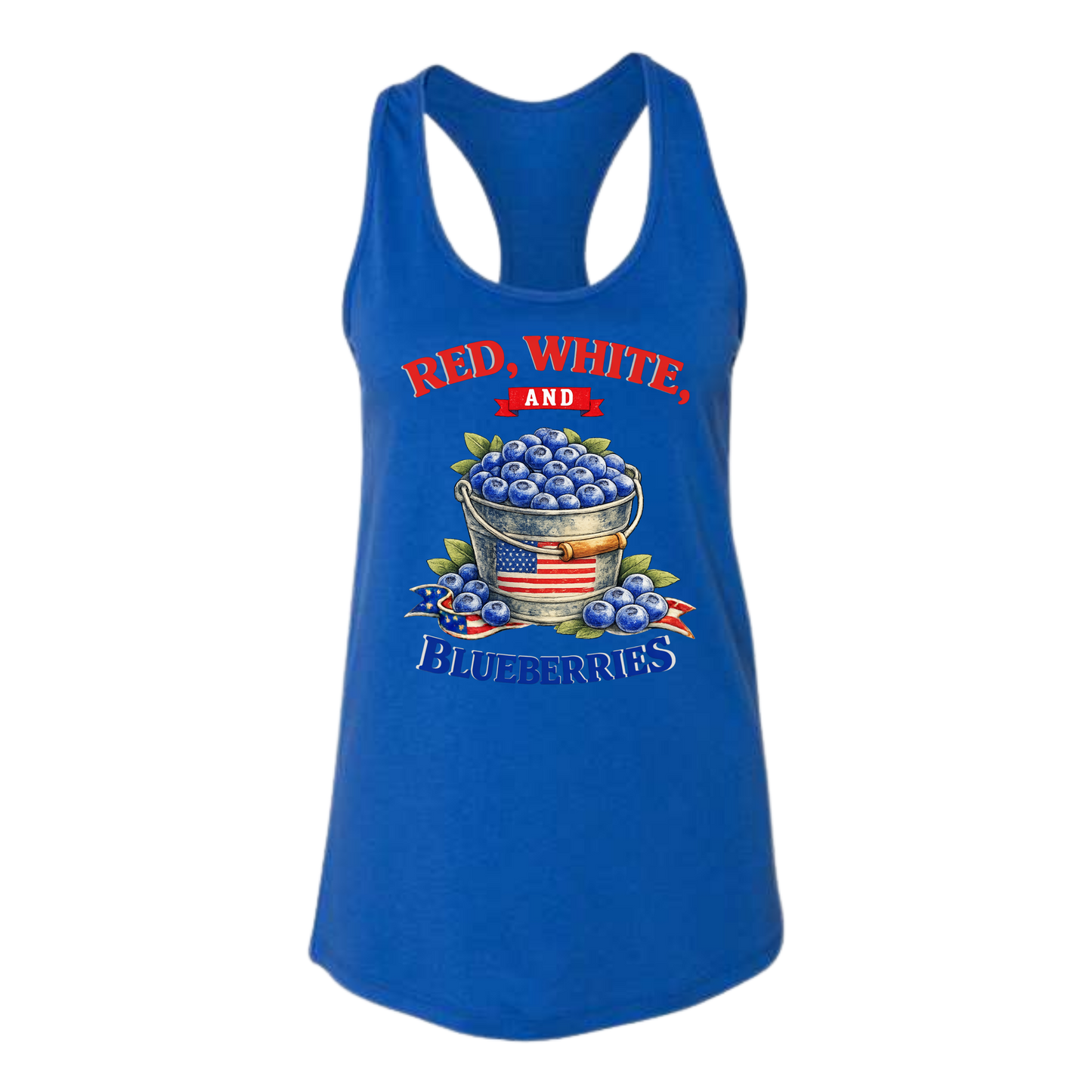 Red, White, And Blueberries - Bella+Canvas - Women's Jersey Racerback Tank