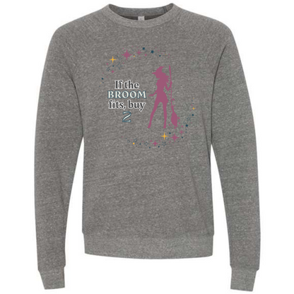 HP - If The Broom Fits - Sponge Fleece Raglan Sweatshirt - Greens, Neutrals