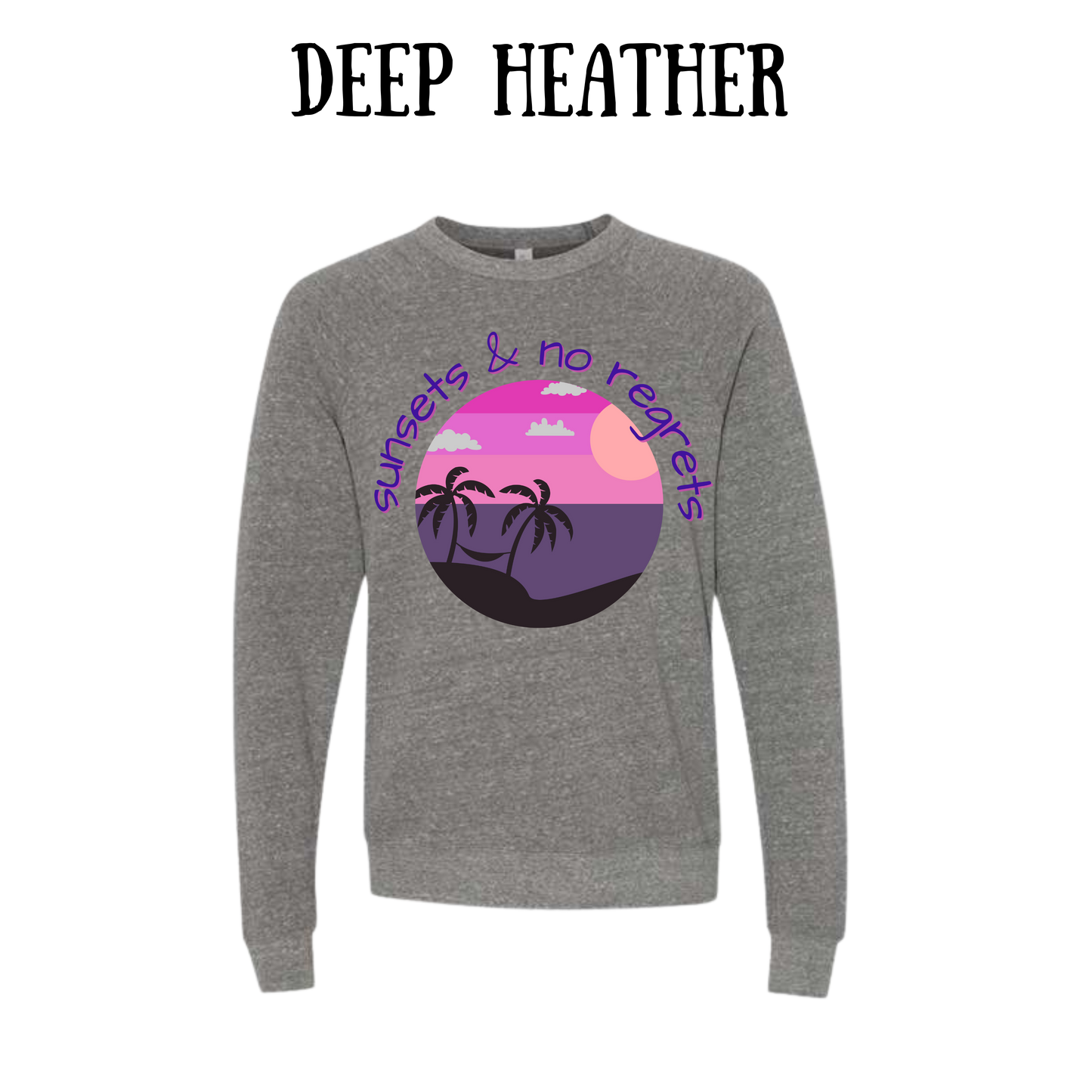 VP - Sunsets & No Regrets - Sponge Fleece Raglan Sweatshirt - Greens, Neutrals