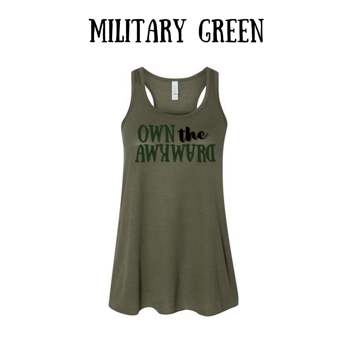 own the awkward - women's flowy racerback tank