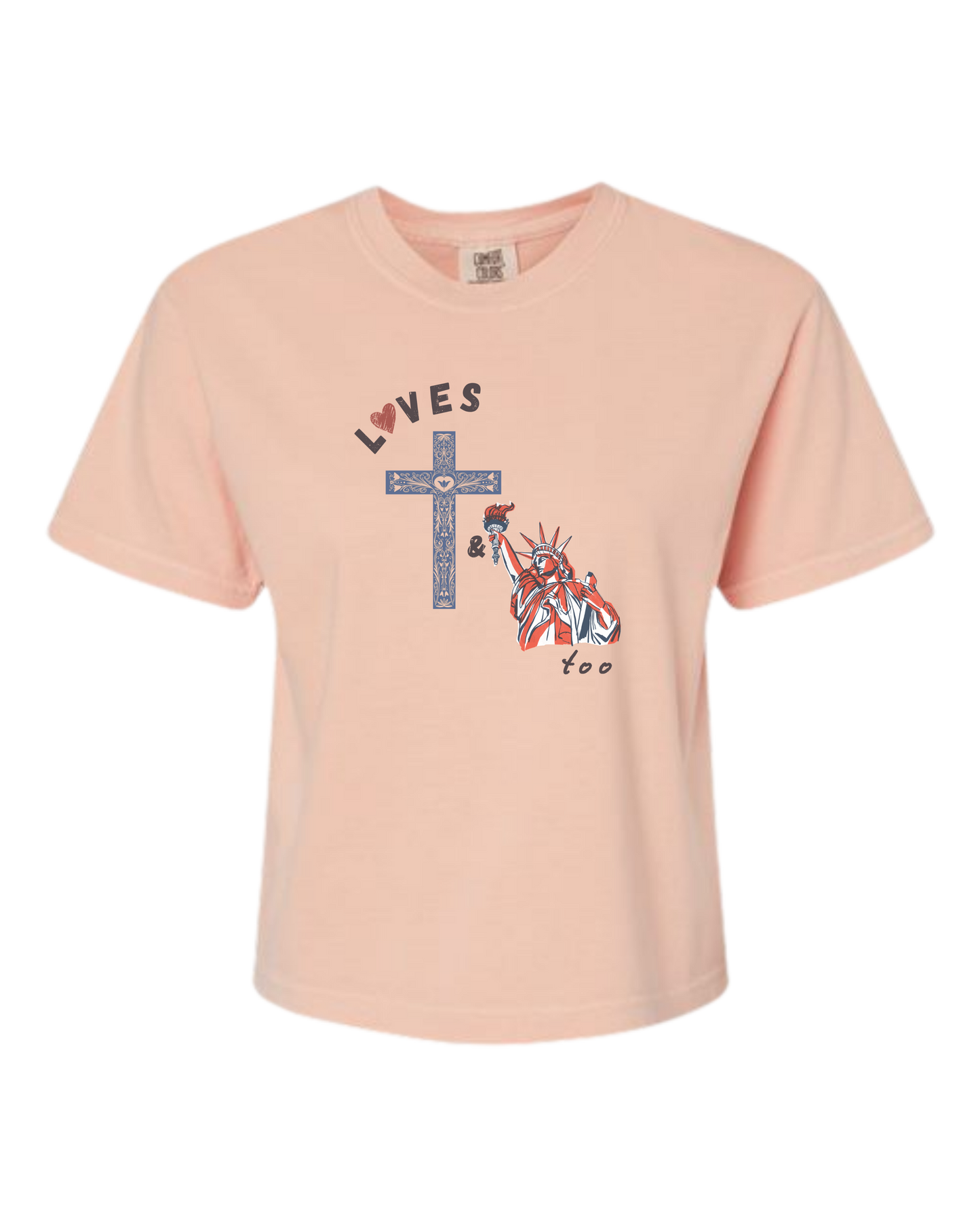 Loves Jesus & America too - Comfort Colors - Boxy T - Assorted Colors
