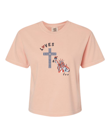 Loves Jesus & America too - Comfort Colors - Boxy T - Assorted Colors