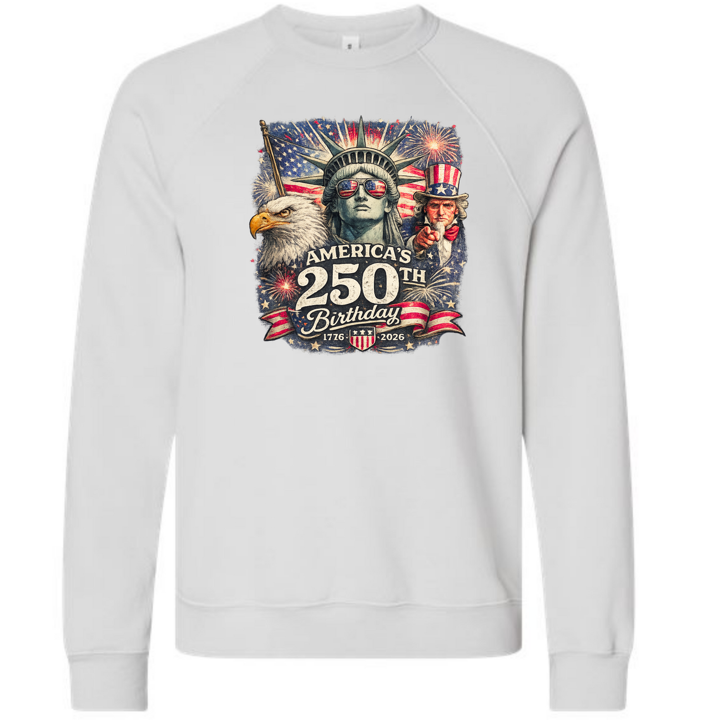 America's 250th Birthday - Sponge Fleece Raglan Sweatshirt - Assorted Colors