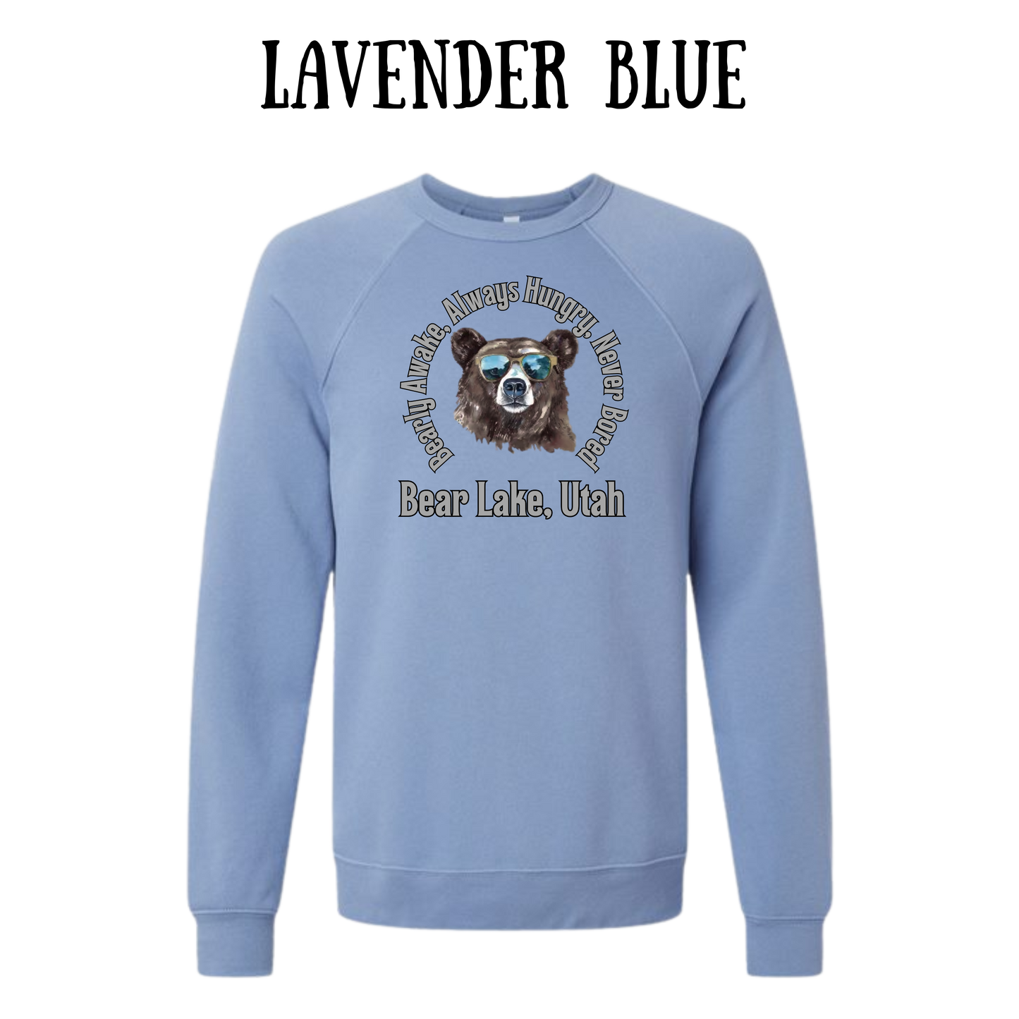 CP - Bear Lake Utah - Sponge Fleece Raglan Sweatshirt - Blues, Purples
