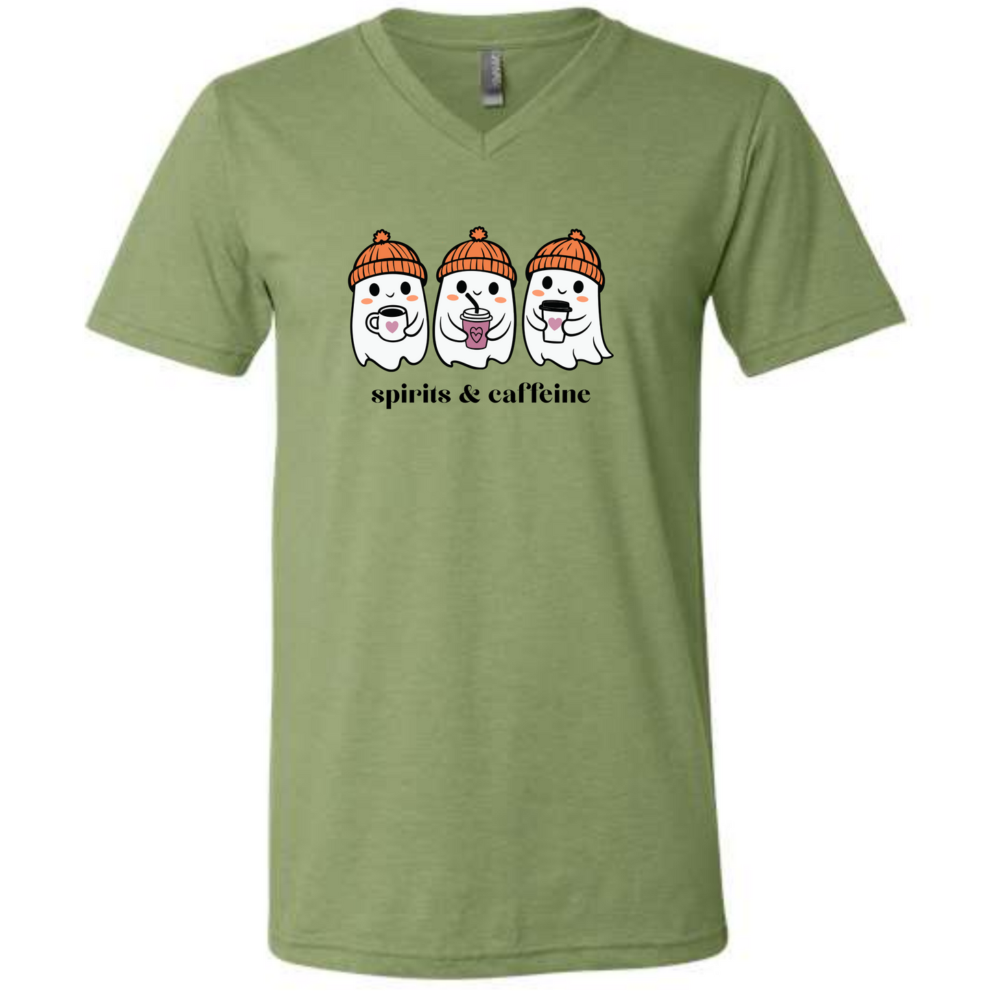 Spirits & Caffeine - Unisex V-Neck - Assorted Colors