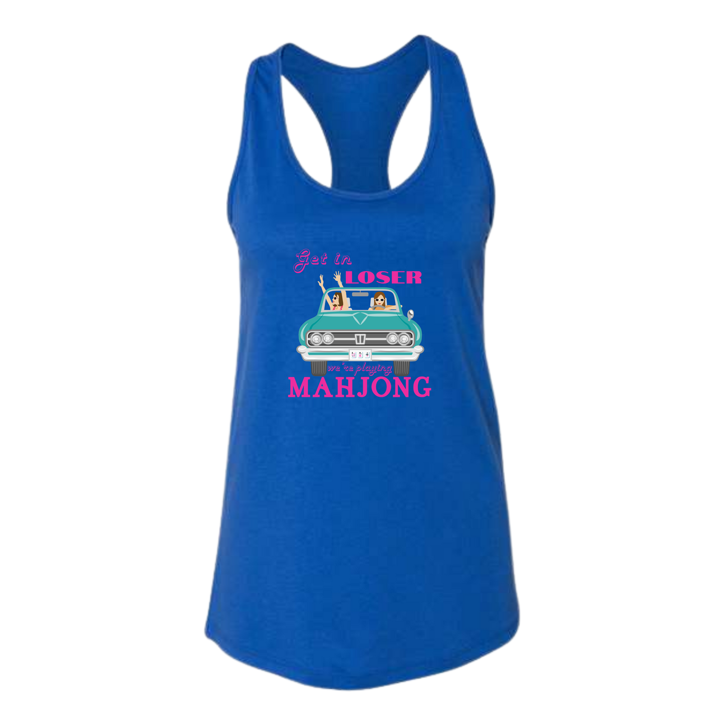 Get in Loser We're Playing Mahjong - Bella+Canvas - Women's Jersey Racerback Tank