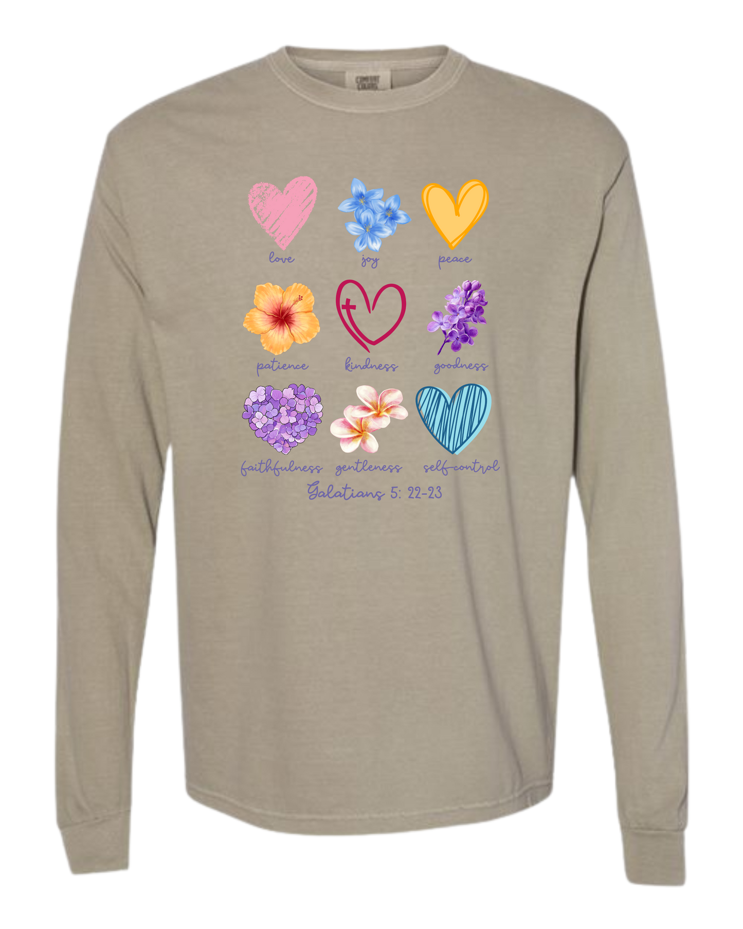 Galatians 5 - Spring - Comfort Colors - Heavyweight Long Sleeve Tee - Neutral Colors