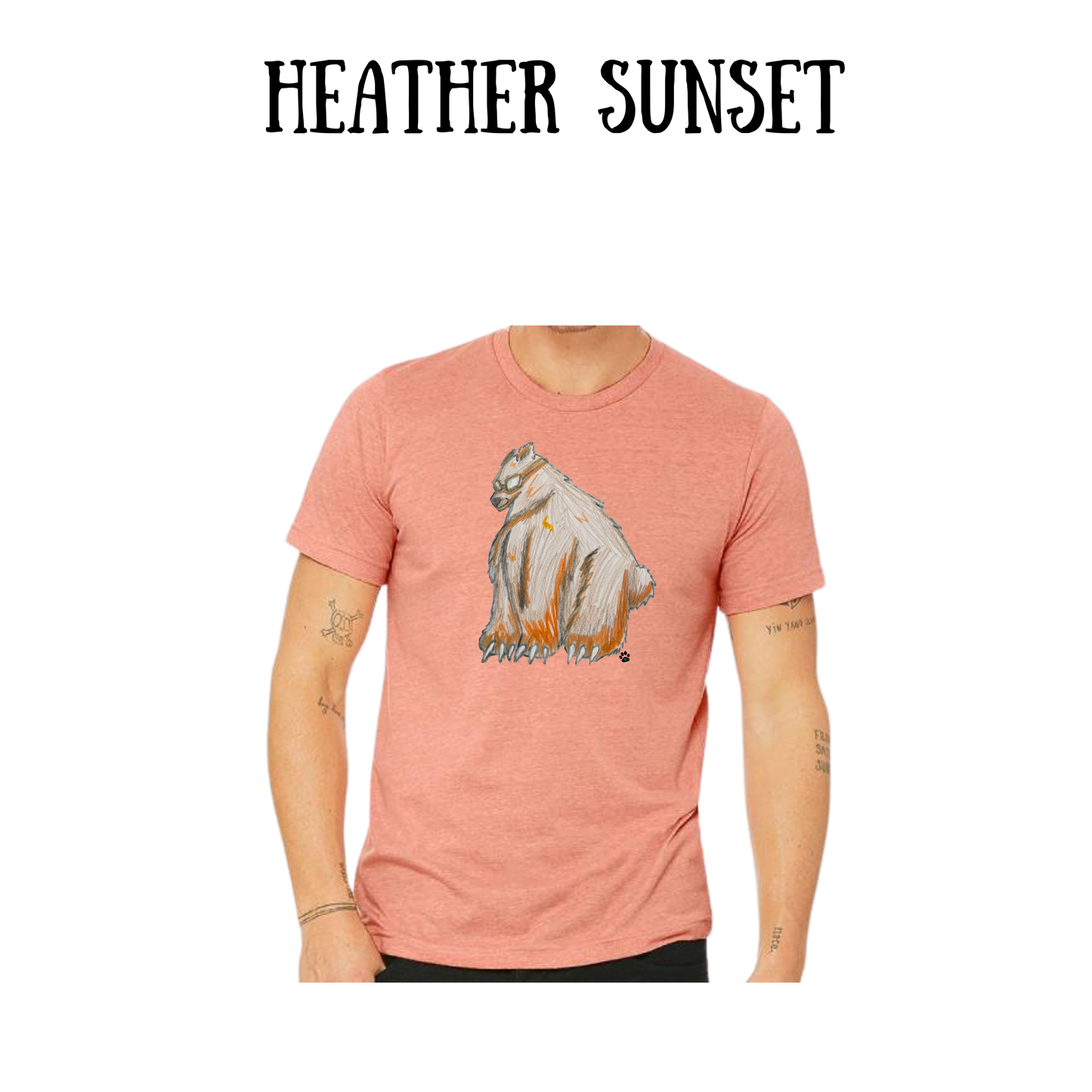 AC - Muscle Bear - Unisex Tee - Yellows, Oranges, Reds