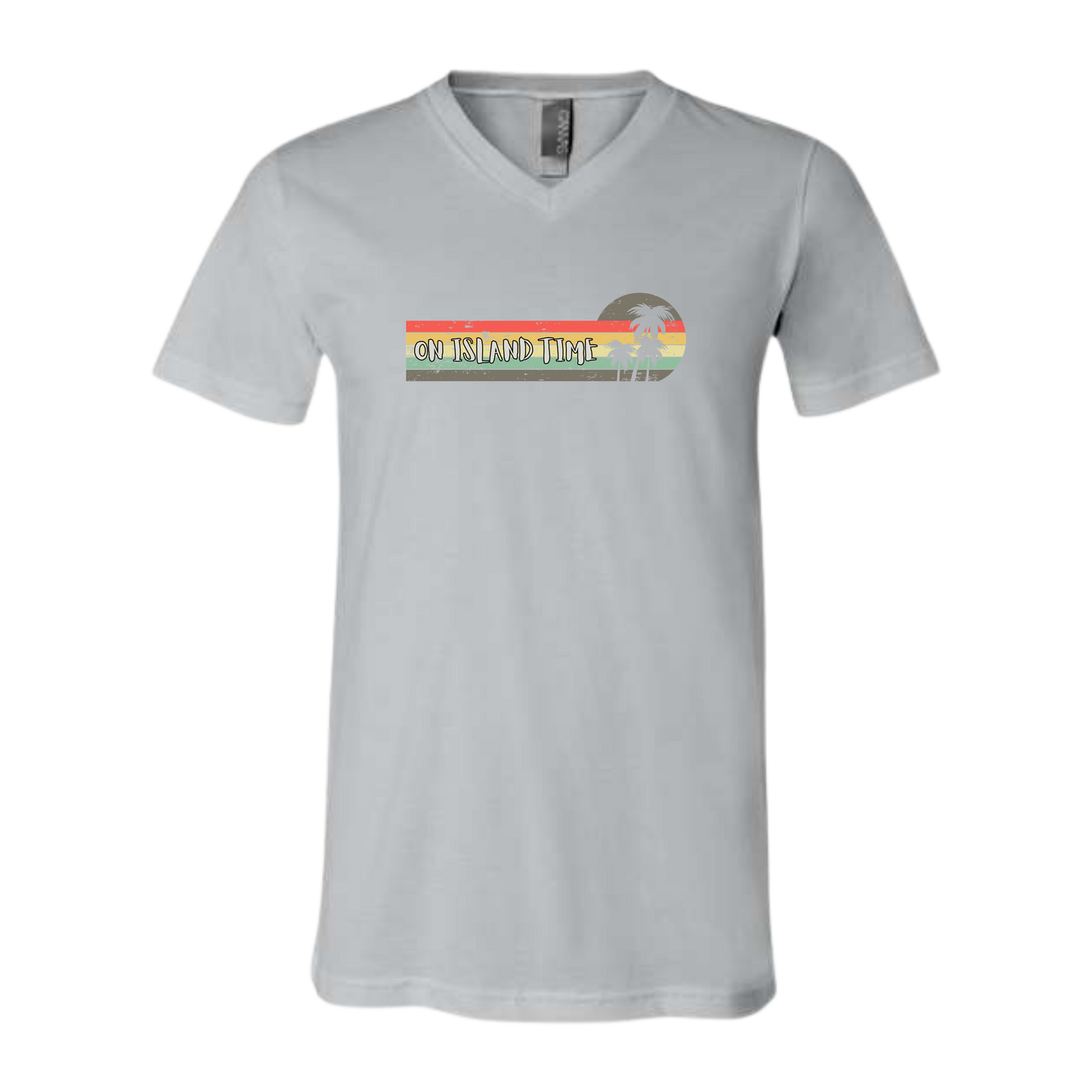 On Island Time - Bella+Canvas - Unisex V-Neck - Neutral Colors