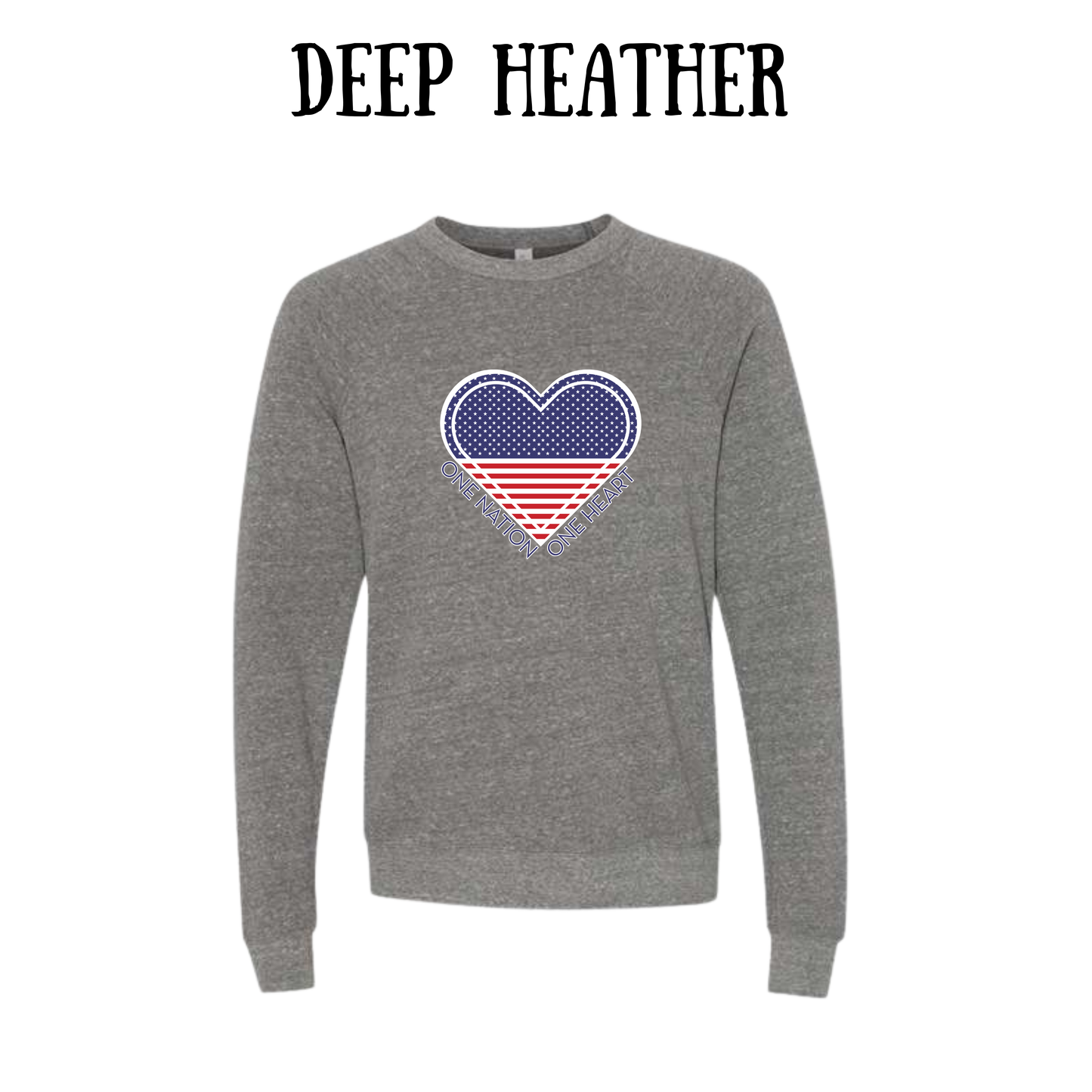 PP - One Nation One Heart - Sponge Fleece Raglan Sweatshirt - Greens, Neutrals