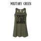 straight outta hormones - women's flowy racerback tank