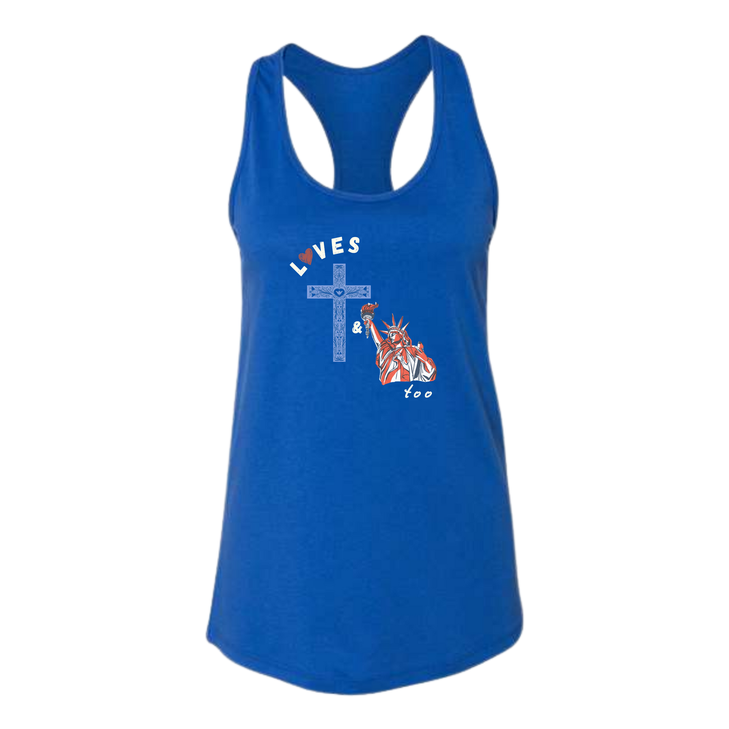 Loves Jesus & America too - Bella+Canvas - Women's Jersey Racerback Tank