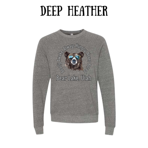 CP - Bear Lake Utah - Sponge Fleece Raglan Sweatshirt - Greens, Neutrals