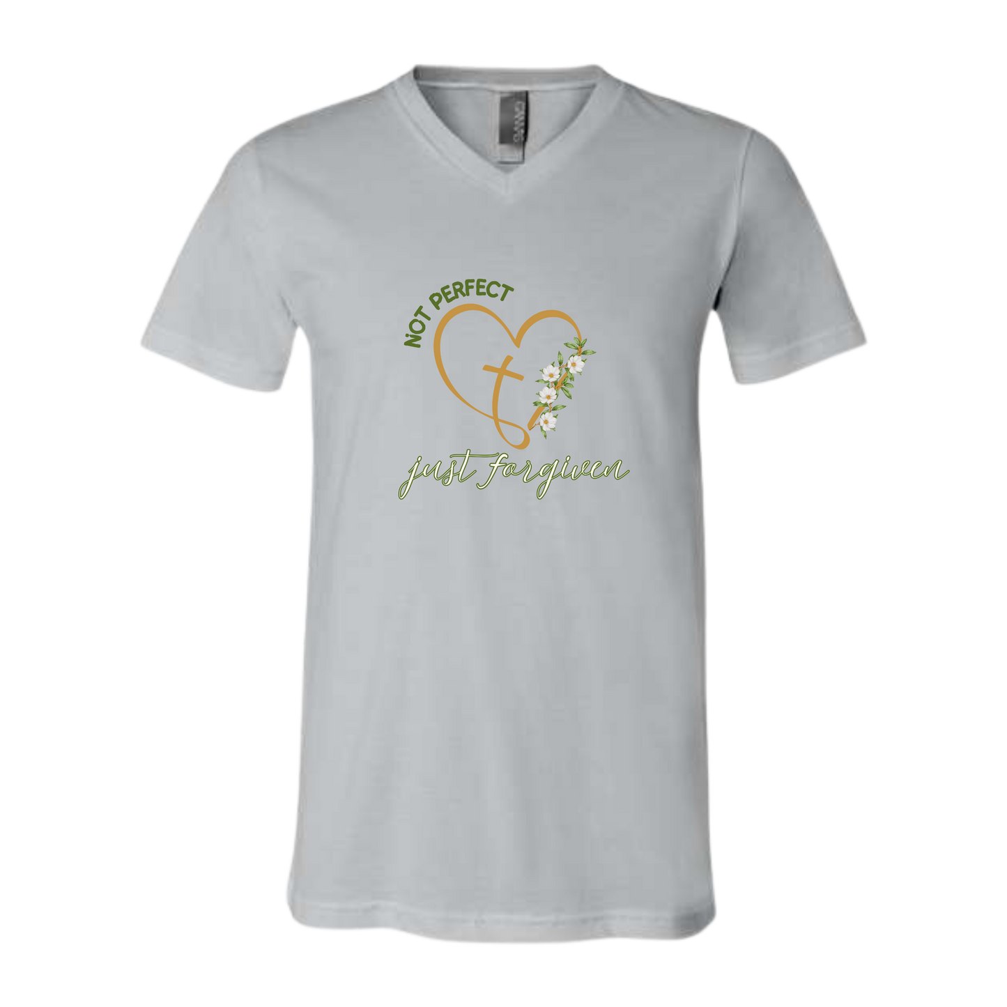 Not Perfect Just Forgiven - Bella+Canvas - Unisex V-Neck - Neutral Colors