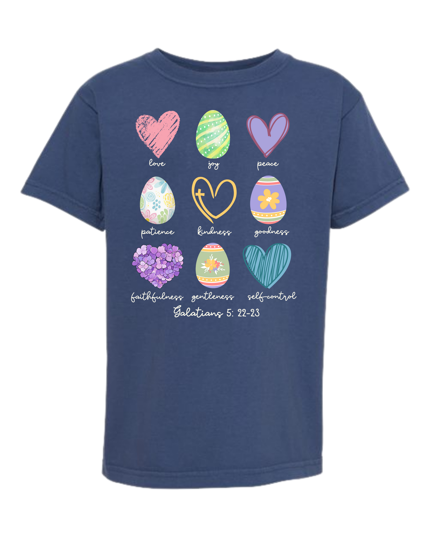 Galatians 5 - Easter - Comfort Colors - Heavyweight Youth Tee - Neutral Colors & Blues