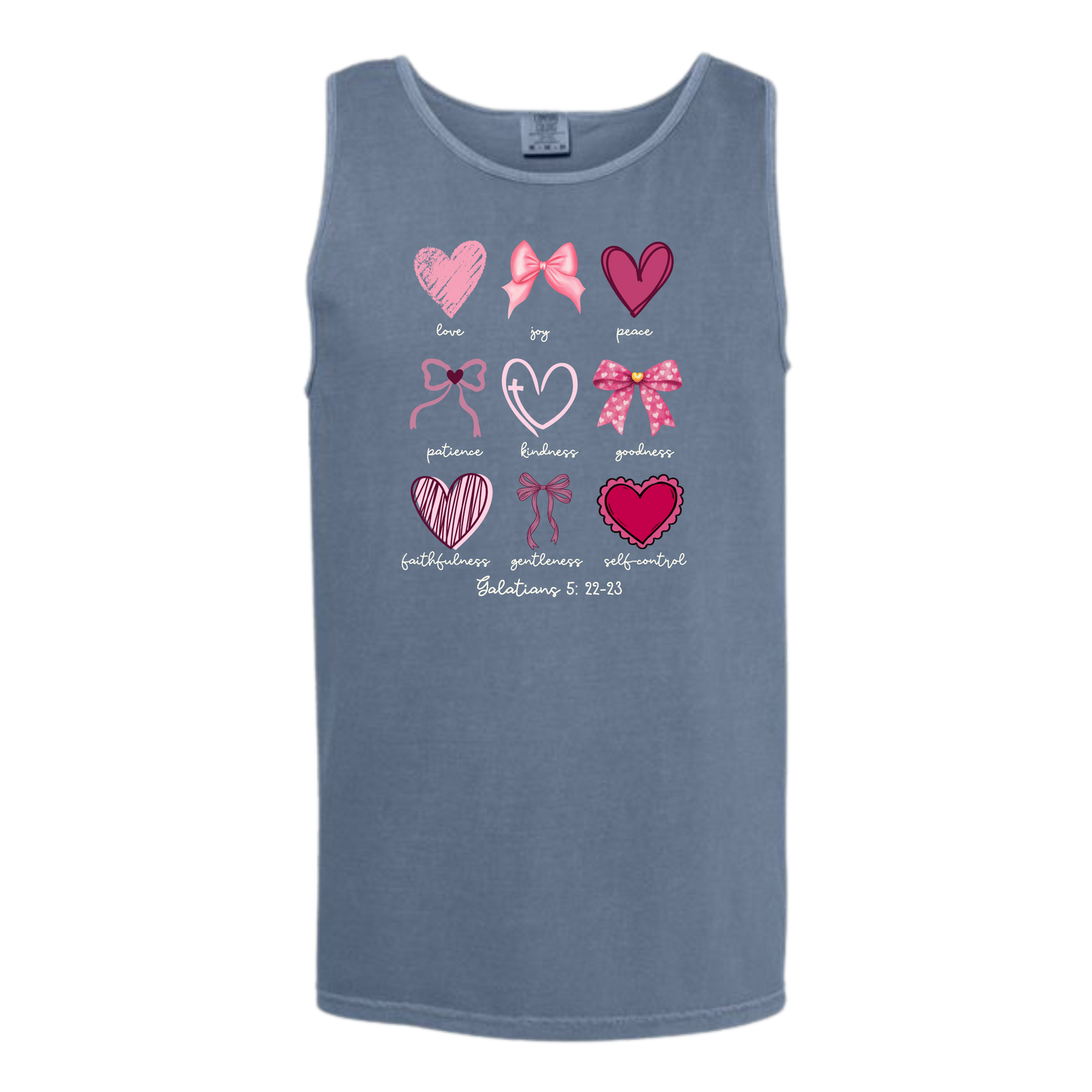 Galatians 5 - Valentines - Comfort Colors - Unisex Tank - Neutral Colors & Blues