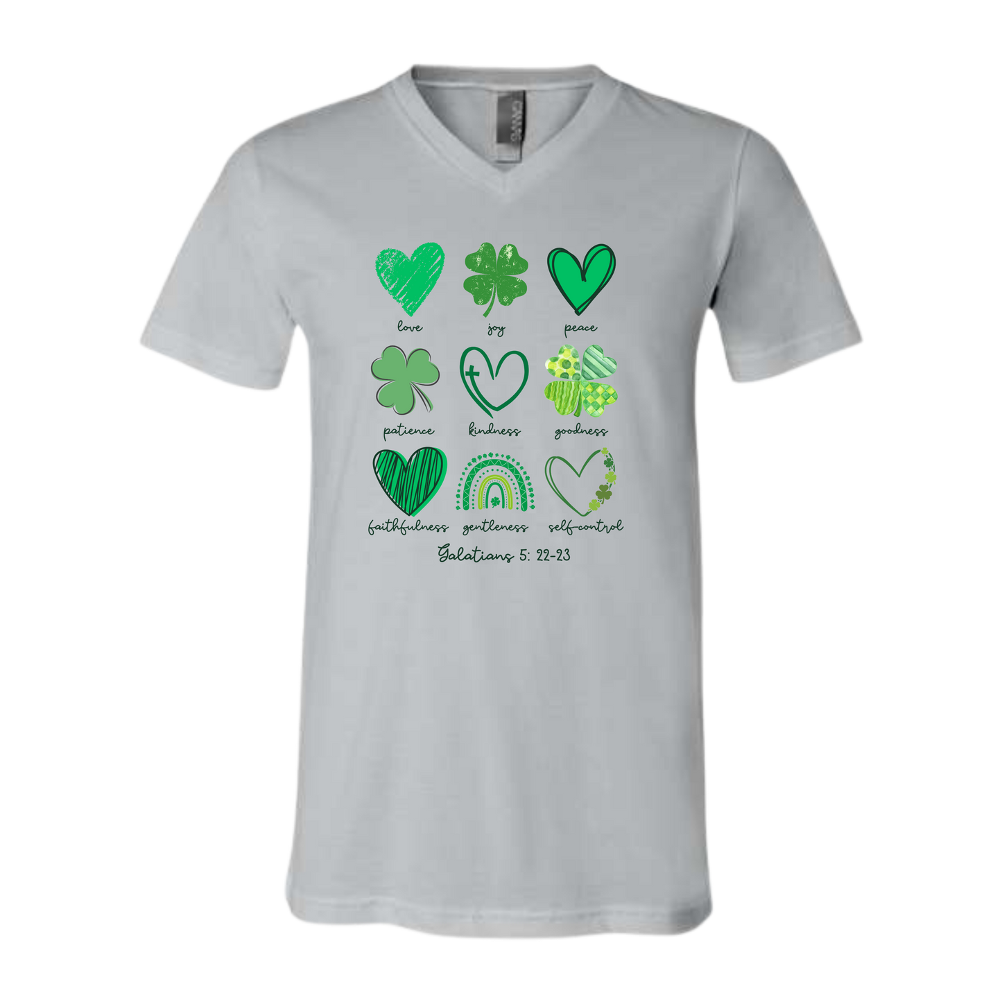 Galatians 5 - St Patrick's Day - Bella+Canvas - Unisex V-Neck - Neutral Colors