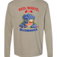 Red, White, And Blueberries - Comfort Colors - Heavyweight Long Sleeve Tee - Neutral Colors