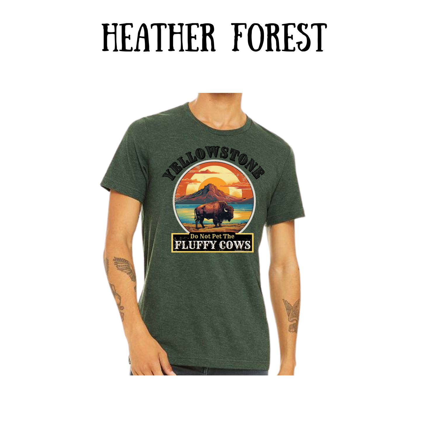 CP - Yellowstone: Fluffy Cows - Unisex Tee - Greens