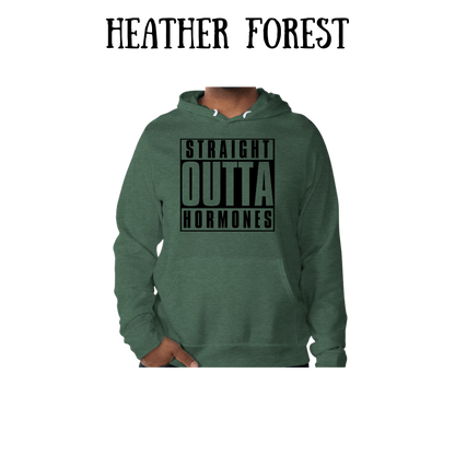 straight outta hormones- sponge fleece hoodie - greens, neutrals