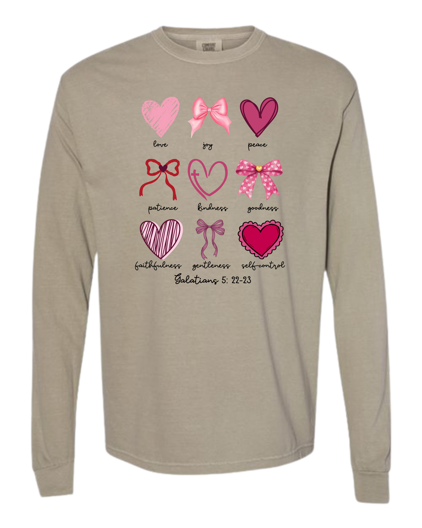 Galatians 5 - Valentines - Comfort Colors - Heavyweight Long Sleeve Tee - Neutral Colors