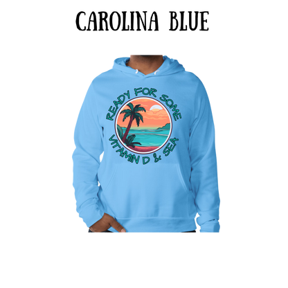 VP - Ready For Some Vitamin D & Sea - Sponge Fleece Hoodie - Blues, Purples