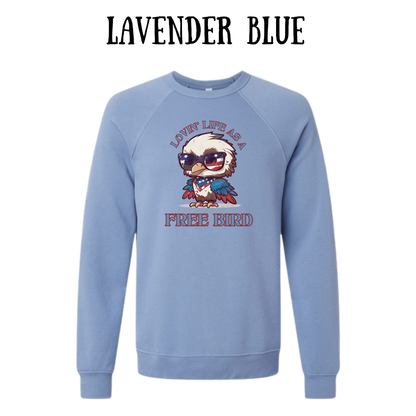 PP - Lovin' Life As A Free Bird - Sponge Fleece Raglan Sweatshirt - Blues, Purples