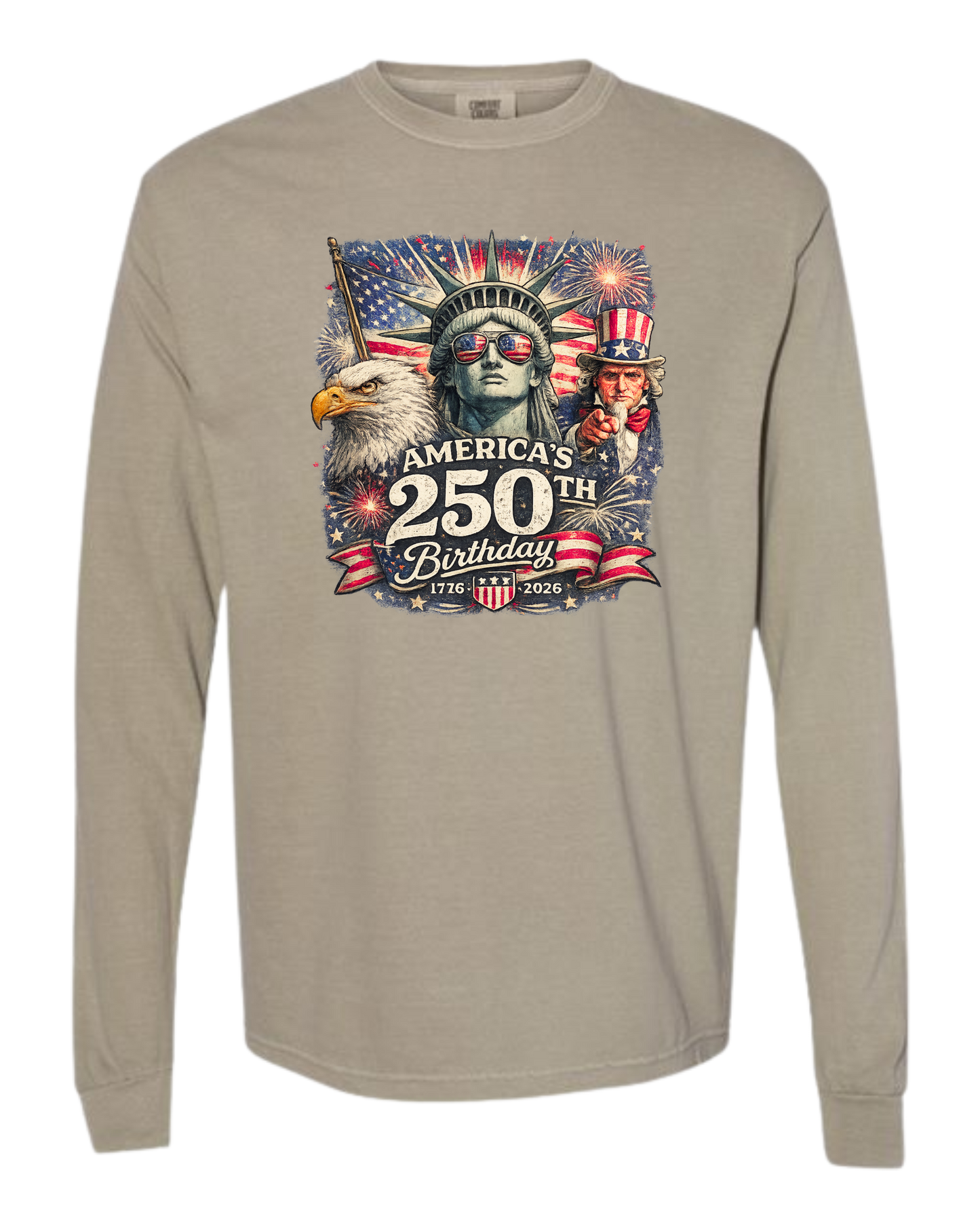America's 250th Birthday - Comfort Colors - Heavyweight Long Sleeve Tee - Neutral Colors