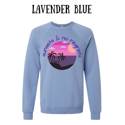 VP - Sunsets & No Regrets - Sponge Fleece Raglan Sweatshirt - Blues, Purples