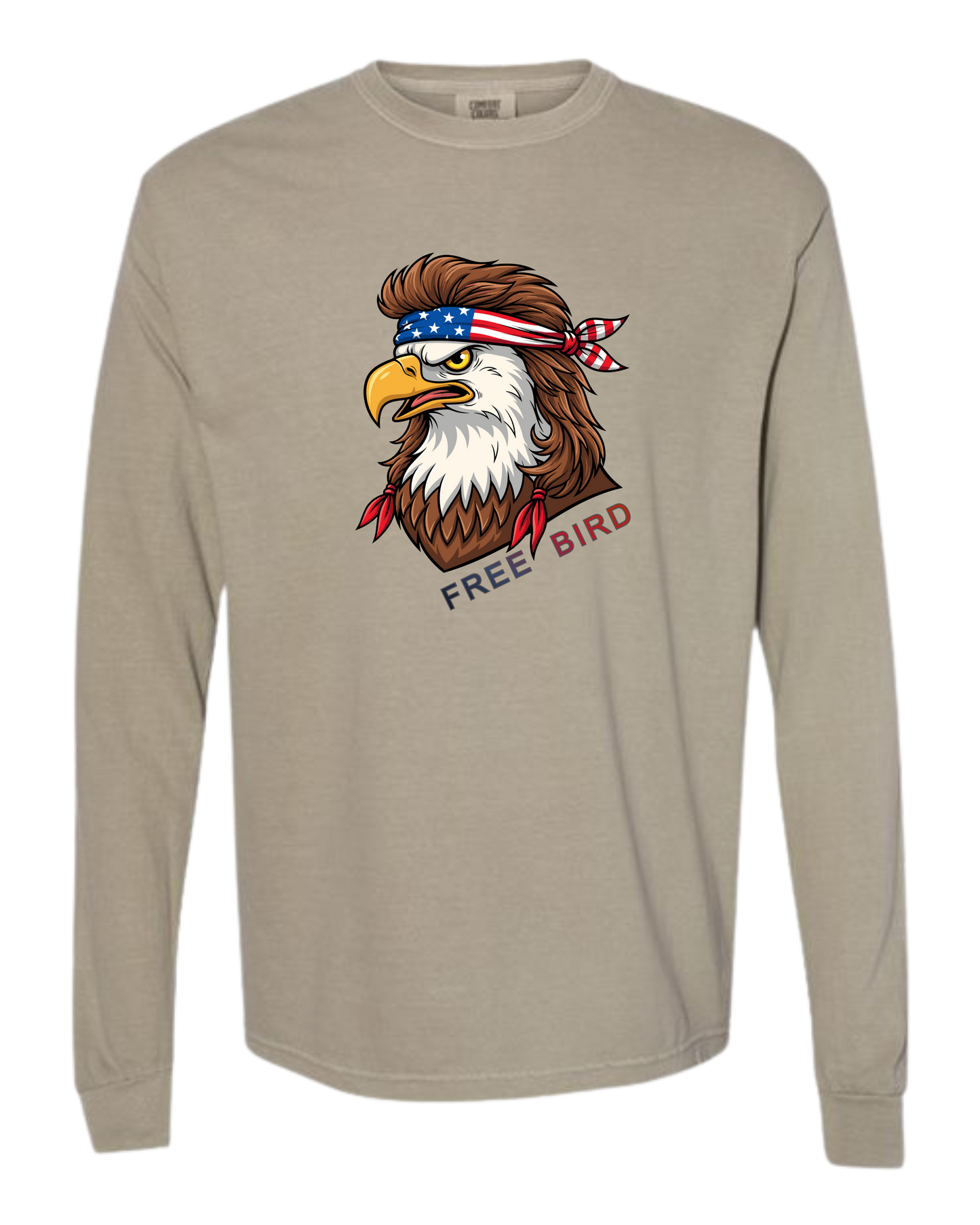 Rockin Free Bird - Comfort Colors - Heavyweight Long Sleeve Tee - Neutral Colors