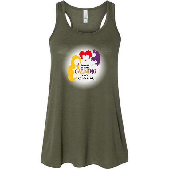 Calming Circle - Women's Flowy Racerback Tank - Assorted Colors