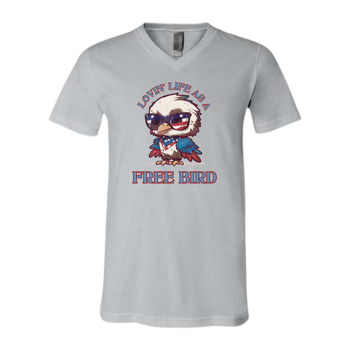 Lovin' Life as a Free Bird - Bella+Canvas - Unisex V-Neck - Neutral Colors