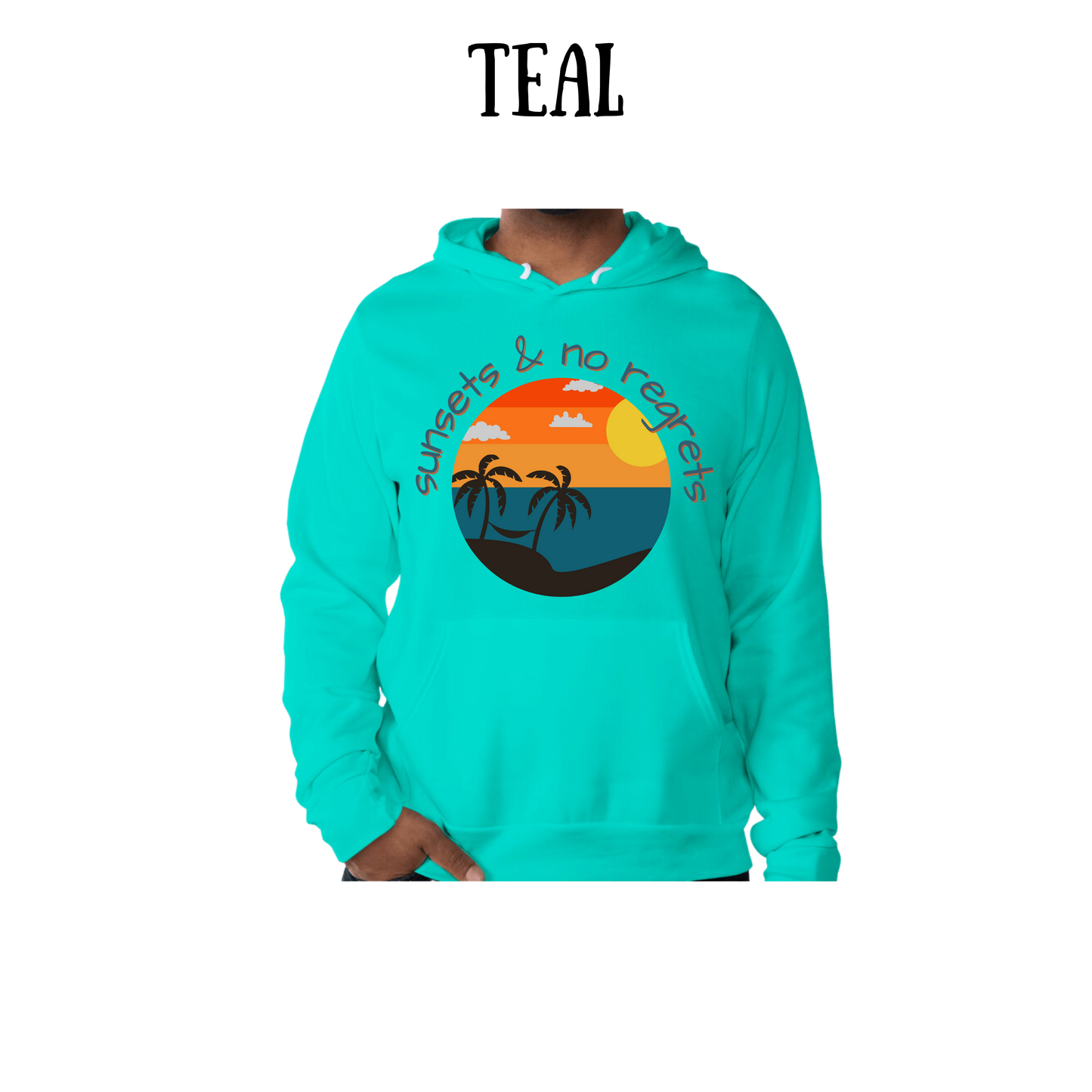 VP - Sunsets & No Regrets - Sponge Fleece Hoodie - Greens, Neutrals