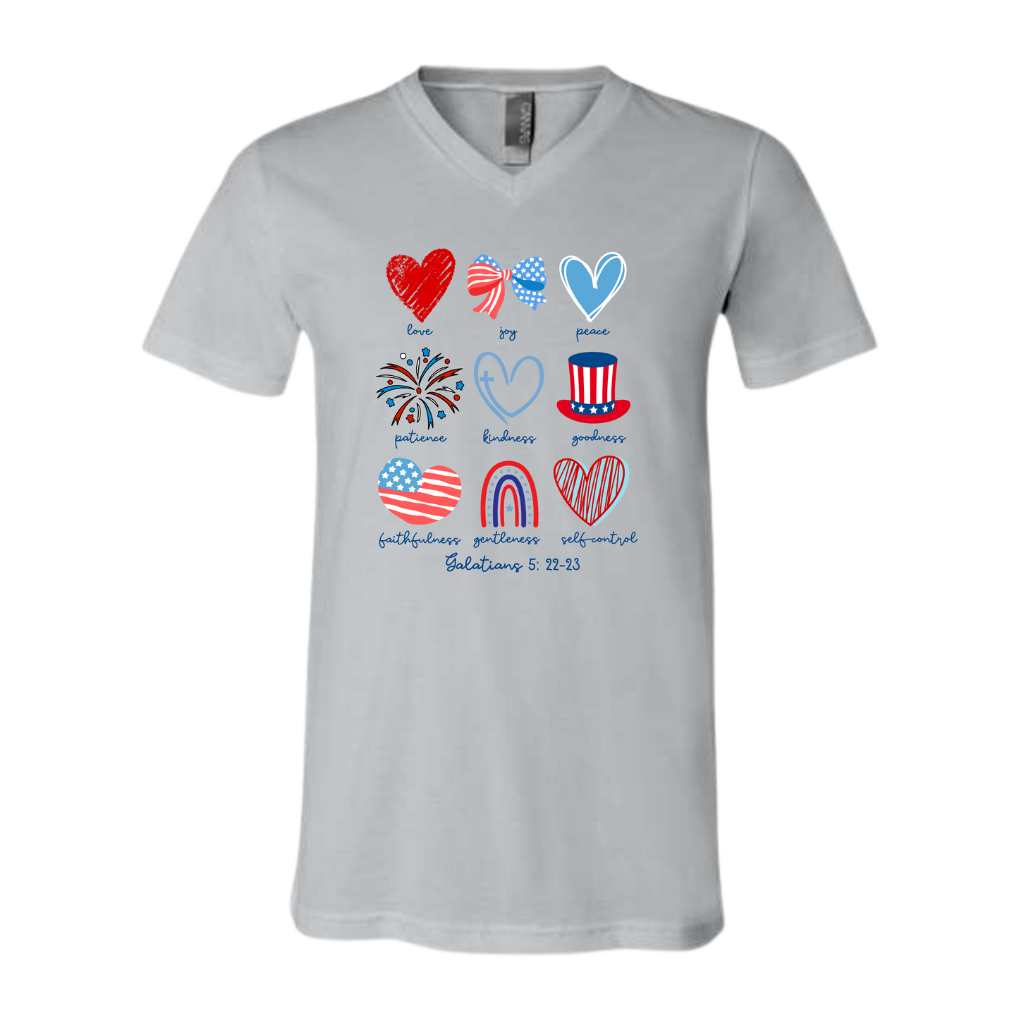 Galatians 5 - Patriotic - Bella+Canvas - Unisex V-Neck - Neutral Colors