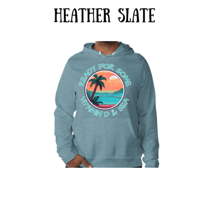 VP - Ready For Some Vitamin D & Sea - Sponge Fleece Hoodie - Greens, Neutrals