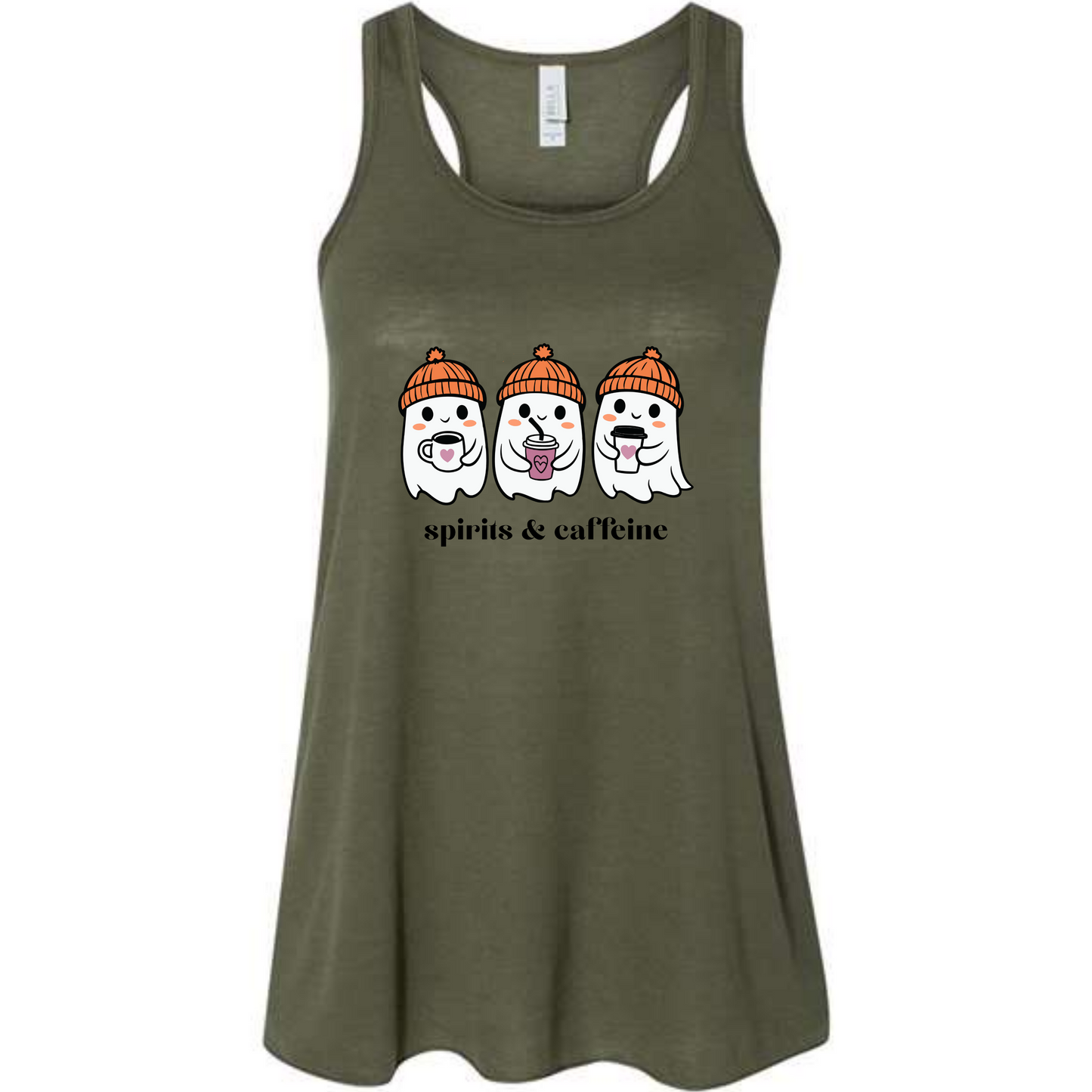 Spirits & Caffeine - Women's Flowy Racerback Tank - Assorted Colors