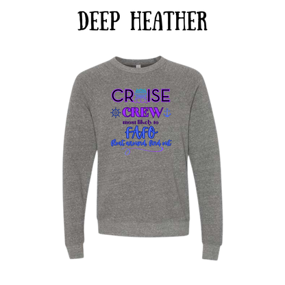 VP - Cruise Crew FAFO - Sponge Fleece Raglan Sweatshirt - Greens, Neutrals