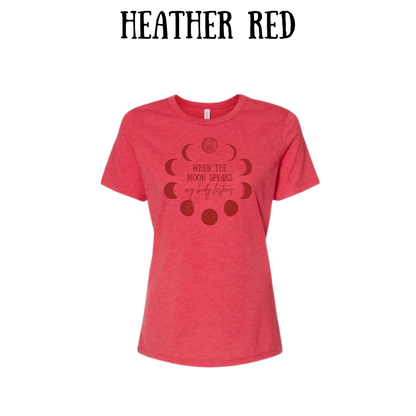 when the moon speaks - women's relaxed fit tee - assorted colors