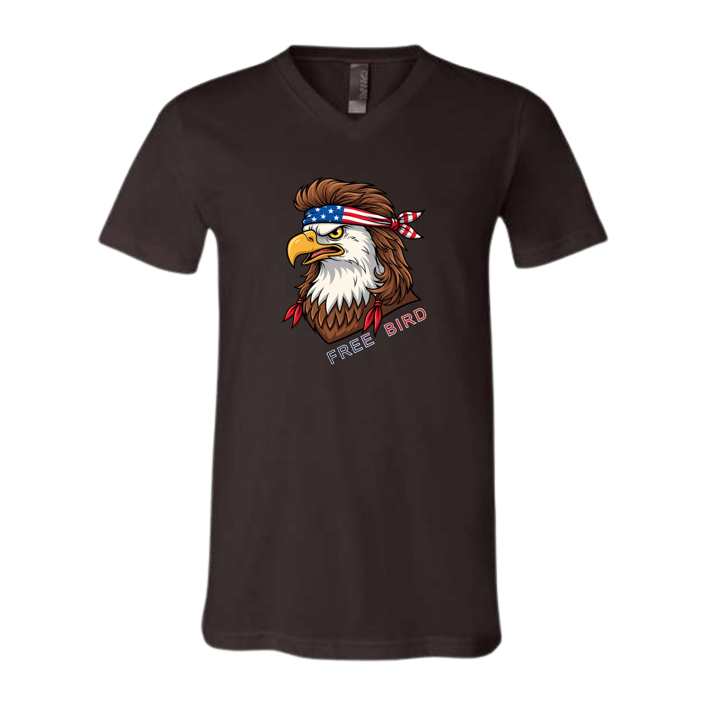 Rockin Free Bird - Bella+Canvas - Unisex V-Neck - Neutral Colors