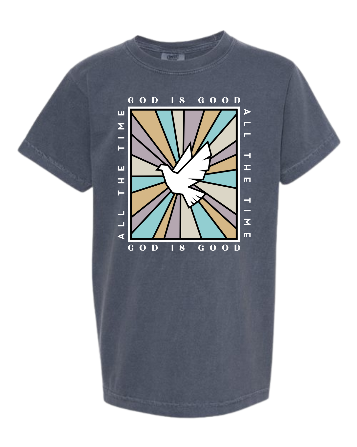 God Is Good - Comfort Colors - Heavyweight Youth Tee - Neutral Colors & Blues