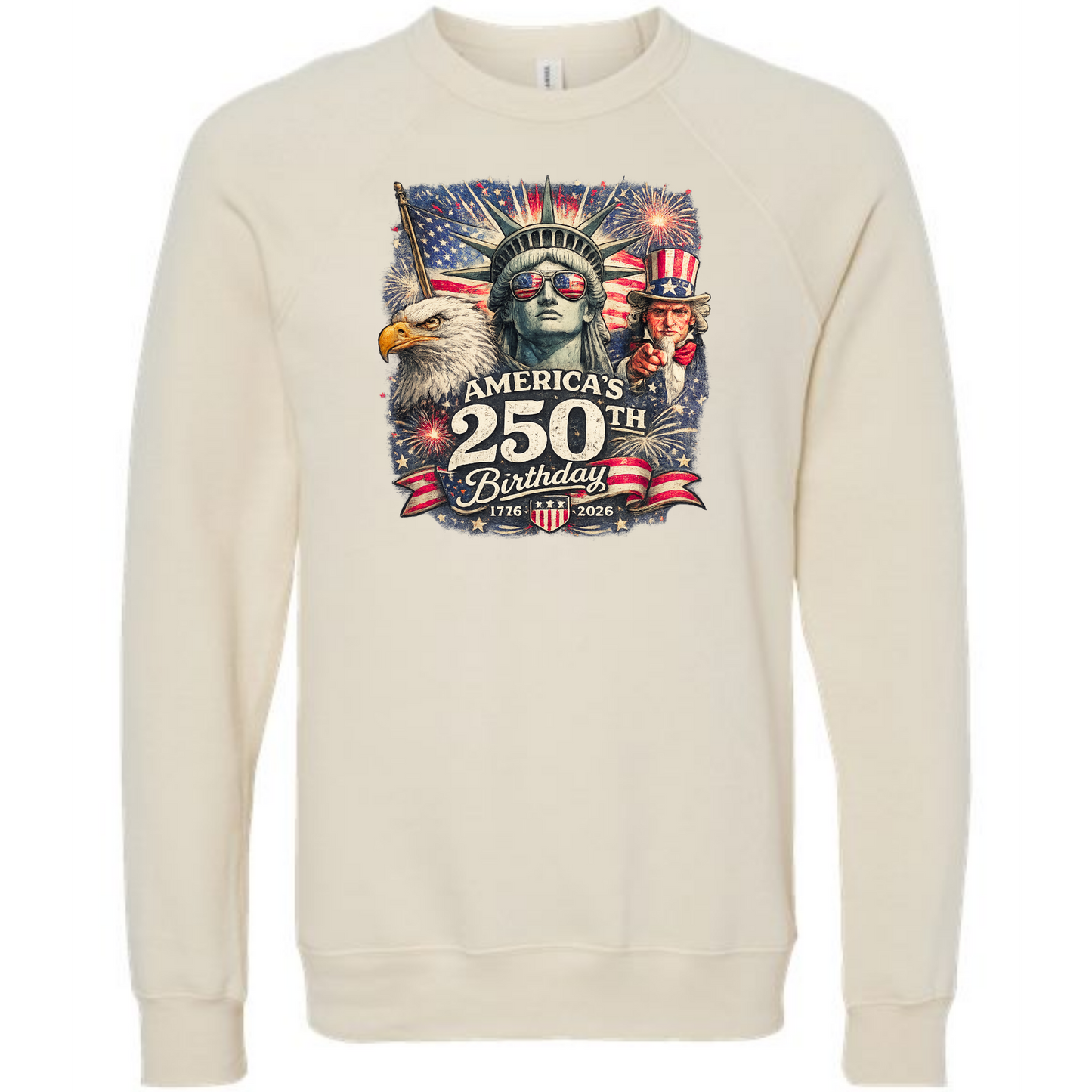 America's 250th Birthday - Sponge Fleece Raglan Sweatshirt - Assorted Colors
