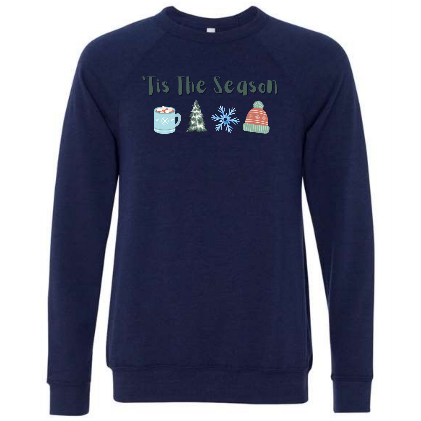 'Tis the Season - Winter - Sponge Fleece Raglan Sweatshirt - Blues, Purples